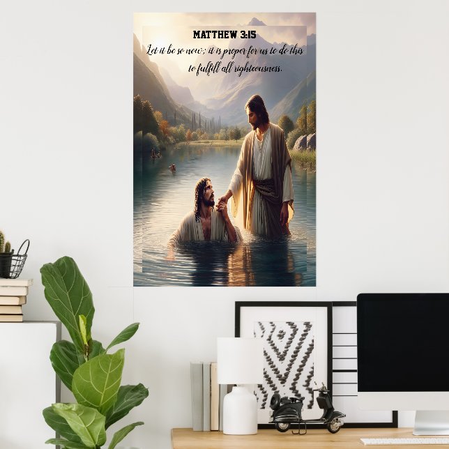 Póster Juan Bautizado el Señor Jesucristo (Oficina en casa)