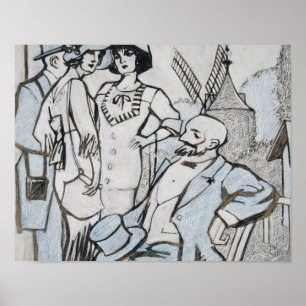 Póster Juan Gris - Aux course des Longchamps