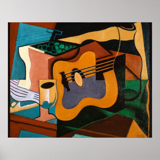 Póster Juan Gris, Bodegón con guitarra, (Frente)