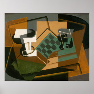 Póster Juan Gris - Chessboard, Glass and Dish