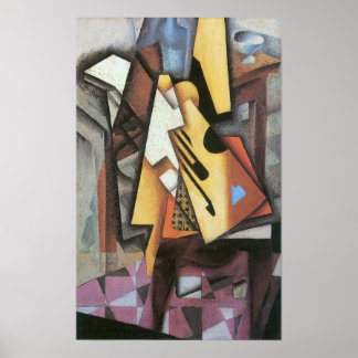 Póster Juan Gris - Guitarra y taburete