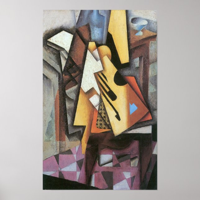 Póster Juan Gris - Guitarra y taburete (Frente)