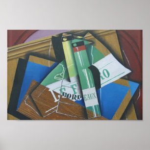 Póster Juan Gris- la botella de Burdeos