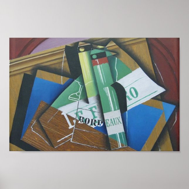 Póster Juan Gris - La botella de Burdeos (Frente)