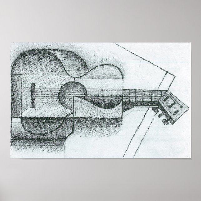 Póster Juan Gris - La guitarra (Frente)