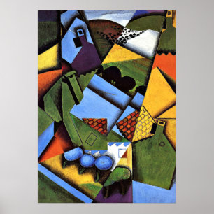 Póster Juan Gris - Paisaje con casas en Ceret