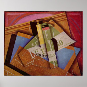 Póster Juan Gris - Todavía la vida con Bordeau Winde