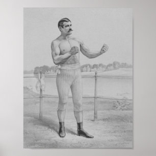 Póster Juan L. Sullivan - boxeador del Desnudo-Nudillo