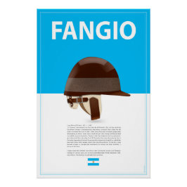 Póster Juan Manuel Fangio Helmet