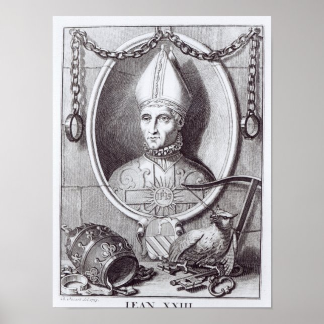 Póster Juan XXIII, Antipopo, 1713 (Frente)