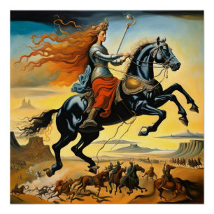 Póster Juana de Arco a caballo
