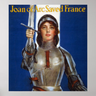 Póster Juana de Arco Heroína Francesa Caballero Héroe Nac