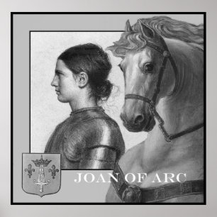 Póster Juana de Arco y su caballo de guerra