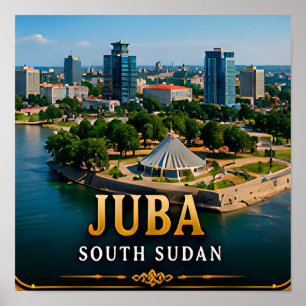 Póster Juba Nilo Blanco y Patrimonio de Sudán del Sur
