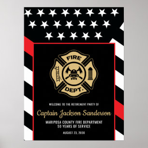 Póster Jubilación de Bomberos del Departamento de Bombero