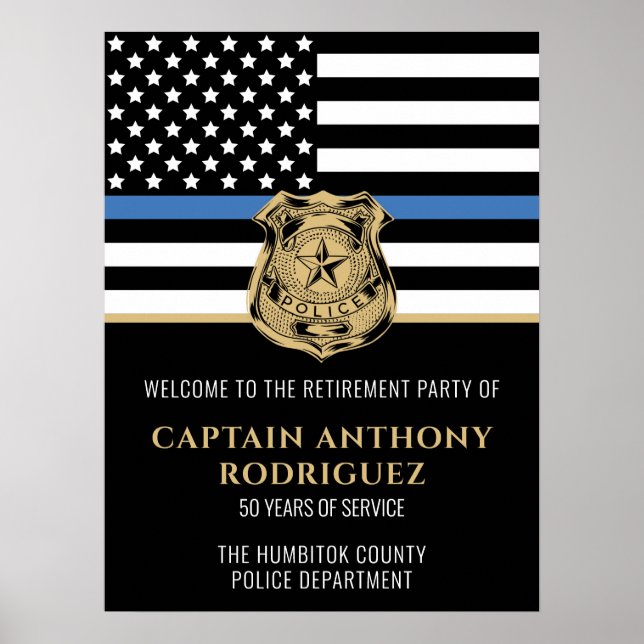 Póster Jubilación de la policía Aplicación de la ley de l (Frente)