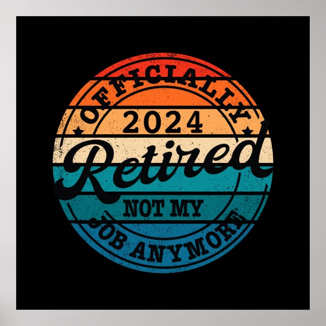 Póster Jubilación personalizada oficialmente vintage reti (Frente)