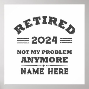 Póster Jubilación vintage personalizada 