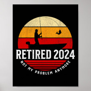 Póster Jubilado Divertido Pesca Jubilación Retro Dejó de