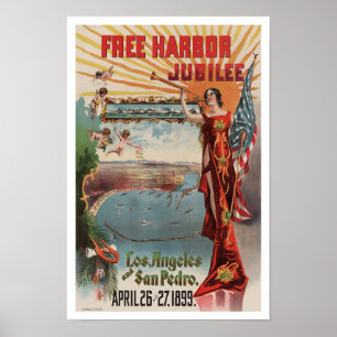 Póster Jubileo del Puerto Libre, 1899. Publicidad Antigüa