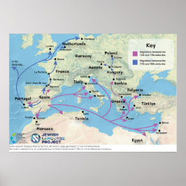 Póster Judeo-Spanish diaspora map