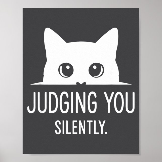 Póster Judging You Silently - Funny Cat  (Frente)