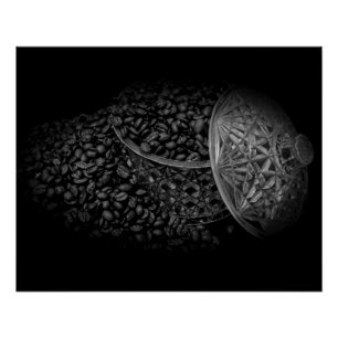 Póster Judías de café monocromo