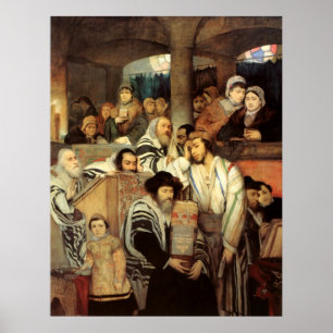 Póster Judíos rezando por Maurycy Gottlieb - Circa 1878