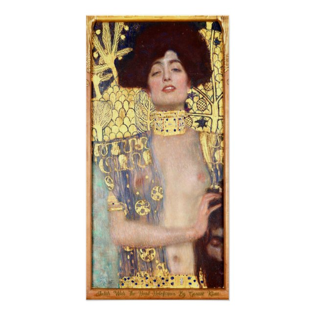 Póster Judith Con La Cabeza Holofernes Por Gustav Klimt (Anverso)