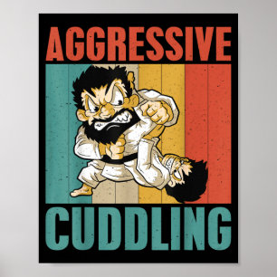 Póster Judo Karate Jiu Jitsu MMA BJJ Acurrucamiento Agres