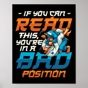 Póster Judo Karate, luchador de artes marciales Jiu-jit b