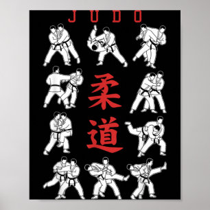 Póster Judo Throw Sweep MMA Artes Marciales Mixtas Kanji 