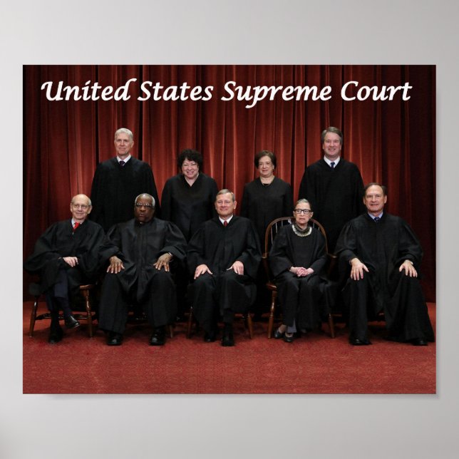 Póster Jueces de la Corte Suprema de Estados Unidos 2018 (Frente)