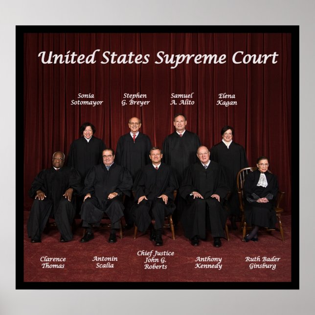Póster Jueces del Tribunal Supremo de los Estados Unidos  (Frente)