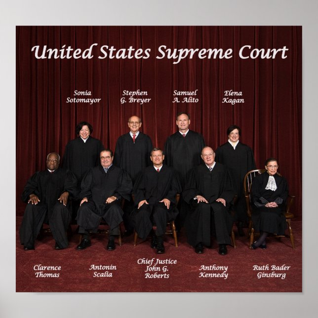 Póster Jueces del Tribunal Supremo de los Estados Unidos (Frente)