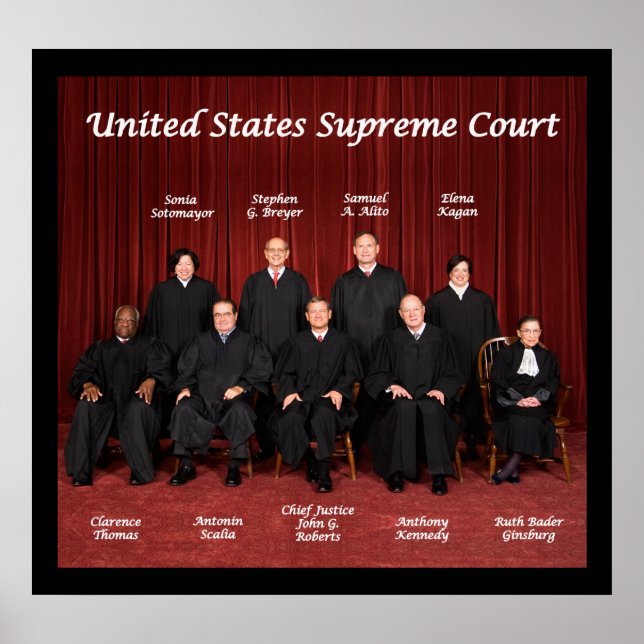 Póster Jueces del Tribunal Supremo de los Estados Unidos (Frente)