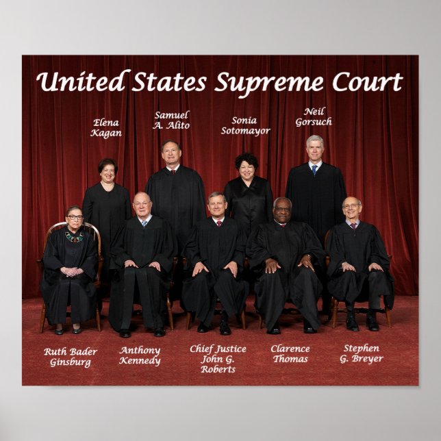 Póster Jueces del Tribunal Supremo de los Estados Unidos (Frente)