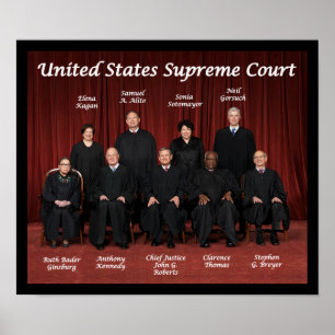 Póster Jueces del Tribunal Supremos de Estados Unidos