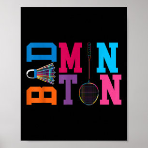 Póster Juega Bádminton por Siempre Juego Deportes Bádmint