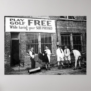 Póster Juega gratis al golf (al mismo tiempo que te presi