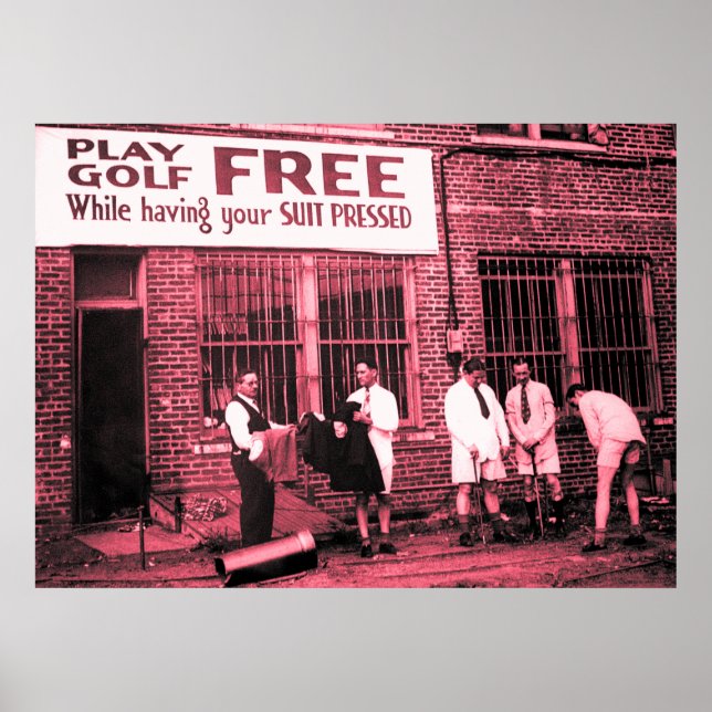 Póster Juega gratis al golf (al mismo tiempo que te presi (Frente)