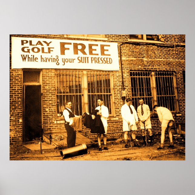 Póster Juega gratis al golf (al mismo tiempo que te presi (Frente)