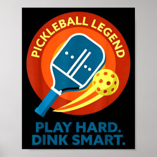 Póster Juega responsablemente retro pickleball divertido 