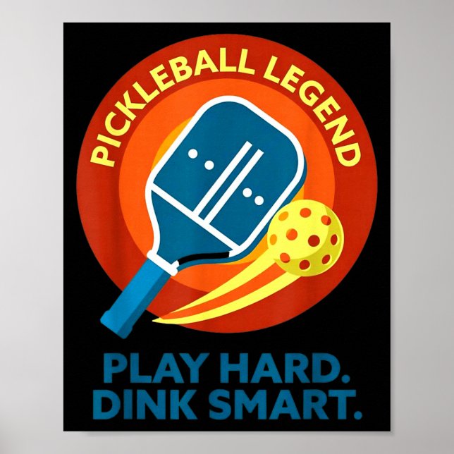 Póster Juega responsablemente retro pickleball divertido  (Frente)