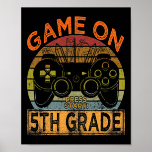 Póster Juego Antiguo Activado Bienvenidos al 5to Grado By