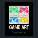 Póster Juego Art Vintage Gamepad Retro Controller Gambee<br><div class="desc">Diseño retro de Game Art para jugadores y nerds de nivel superior a los que les gusta el arte pop. Un recuerdo de juegos vintage para cualquier geek. Sólida gamepad y trabajo de control para nerds venerables y jugadores desbloqueados. Diseño retro de arte de juegos para nerds y jugadores. No...</div>