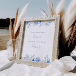 Póster Juego Blue Floral Bridal Shower Kiss