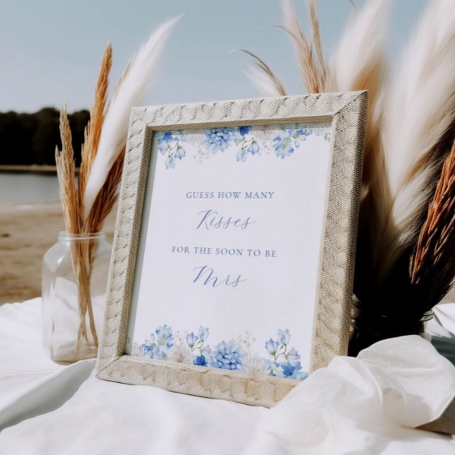 Póster Juego Blue Floral Bridal Shower Kiss (Subido por el creador)