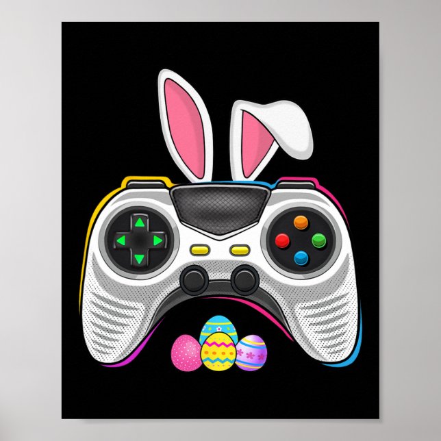 Póster Juego Bunny Eggs Costume Día de Pascua Niños Gamin (Frente)