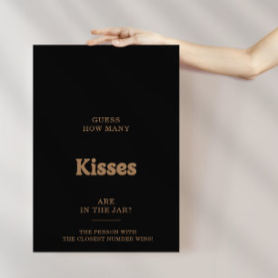 Póster Juego Clásico de Ducha de Novia de Besos de Oro 